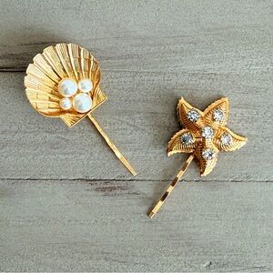 Jennifer Behr Asteroidea Bobby Pin Seashell and Starfish Embellished Set